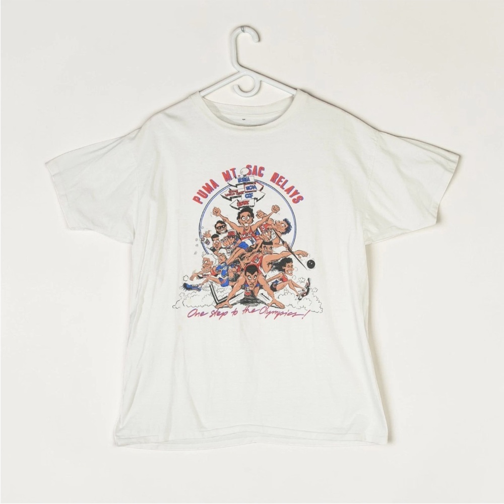 Vintage 90s Mt Sac Relays In N Out Cartoon Graphic Tee L Single Stitch 5K 10K